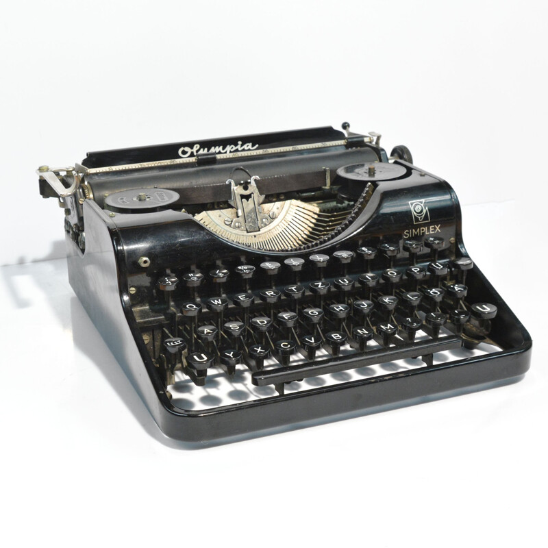 Vintage Bauhaus-Schreibmaschine Simplex von Olympia Büromaschinenwerke A.G.  Stuttgart, Deutschland 1938