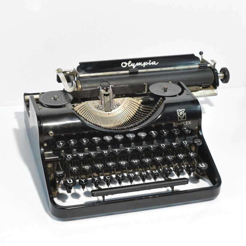 Vintage Bauhaus-Schreibmaschine Simplex von Olympia Büromaschinenwerke A.G.  Stuttgart, Deutschland 1938
