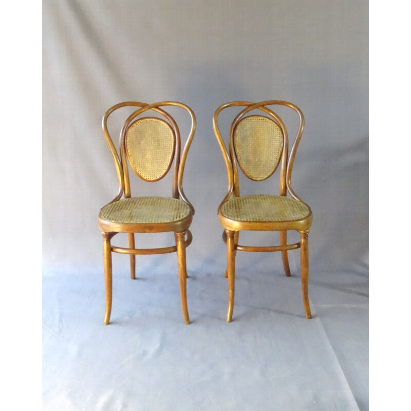 Lot de 4 chaises viennoise vintage N 33 par Kohn, 1890