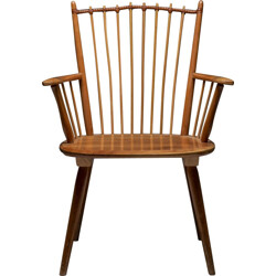 Vintage-Stuhl aus Eschenholz von Albert Haberer für Hermann Fleiner,  Deutschland 1950