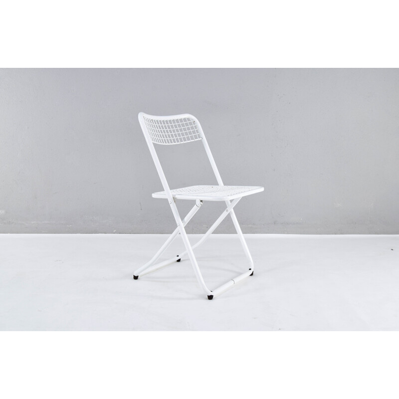 Juego de 6 sillas de jardín plegables vintage de hierro lacado blanco de  Federico Giner, España