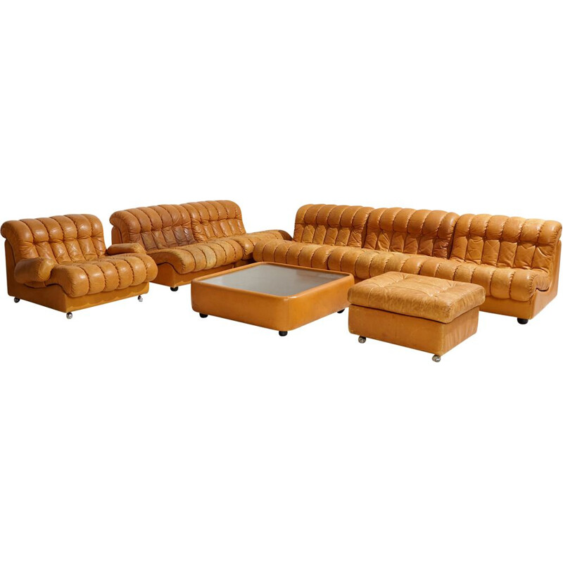 Modulares Vintage-Lounge-Set aus Leder, 1970