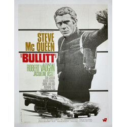 Vintage "Bullitt" movie poster with Steve McQueen - 1960s