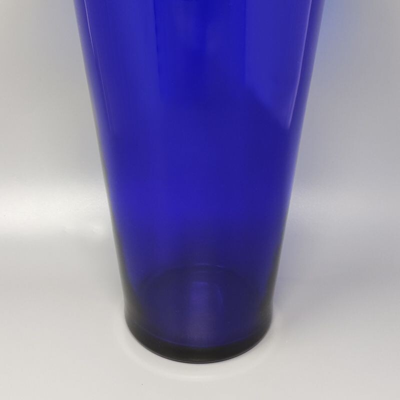 Vintage blue vase in Murano glass by Dogi, Italy 1970s