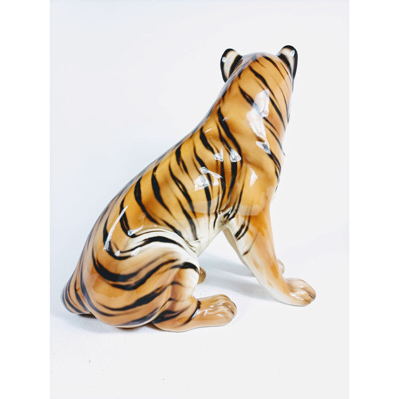 Vintage ceramic tiger, Italy 1970s