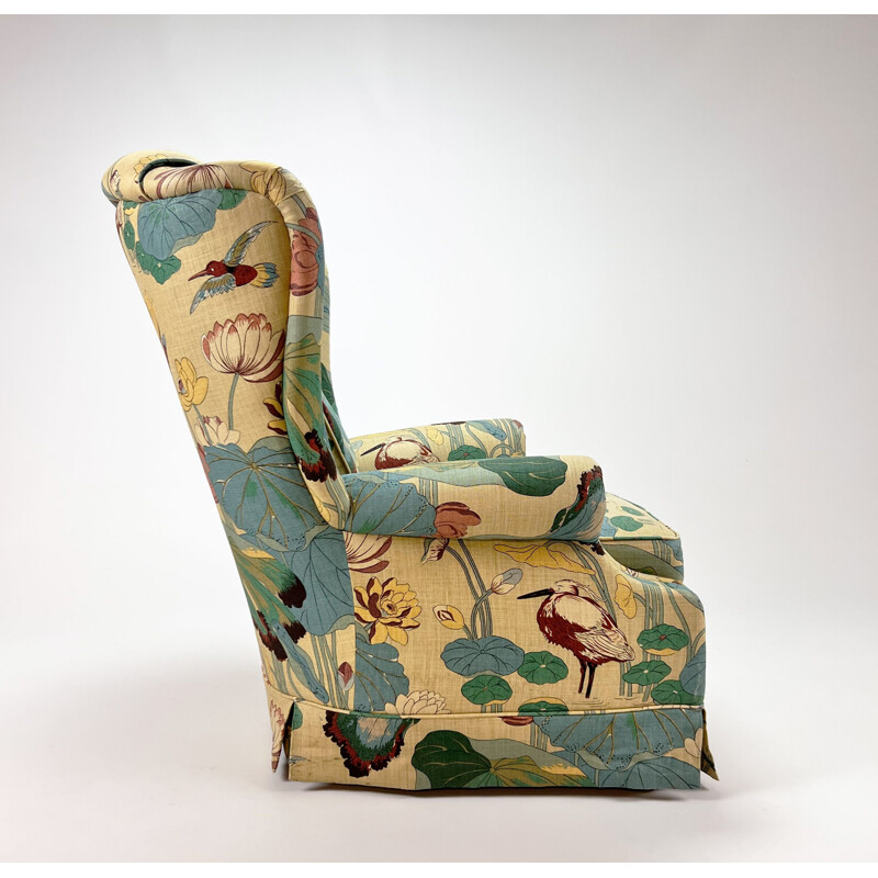 Mid-century Wing armchair by Josef Frank Linnen, 1960s