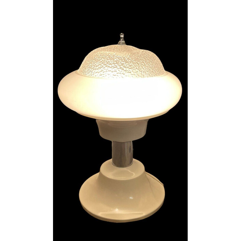 Vintage tafellamp in kunststof en chroom
