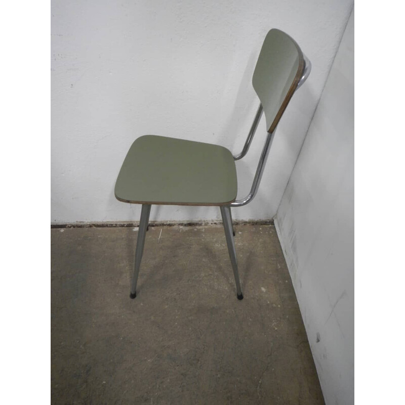 Set of 6 vintage green formica chairs
