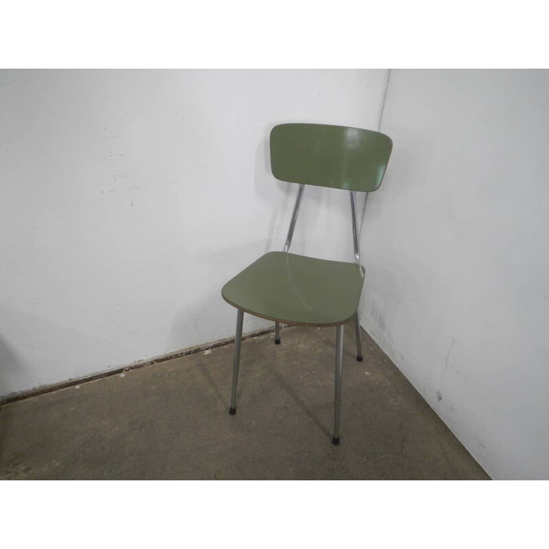 Ensemble de 6 chaises vintage en formica vert