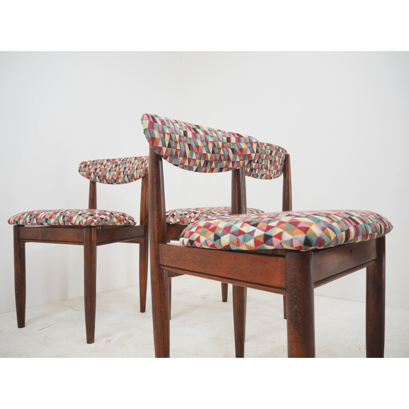 Set of 4 mid century dining chairs, Czechoslovakia 1960s