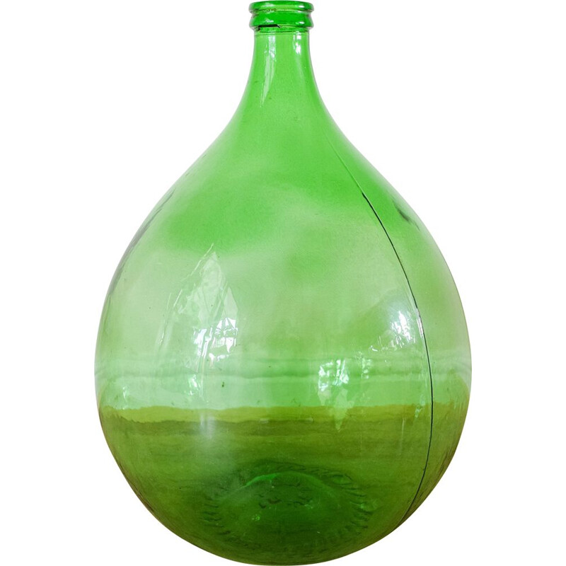 Vaso vintage vert damigiana, Francia 1950