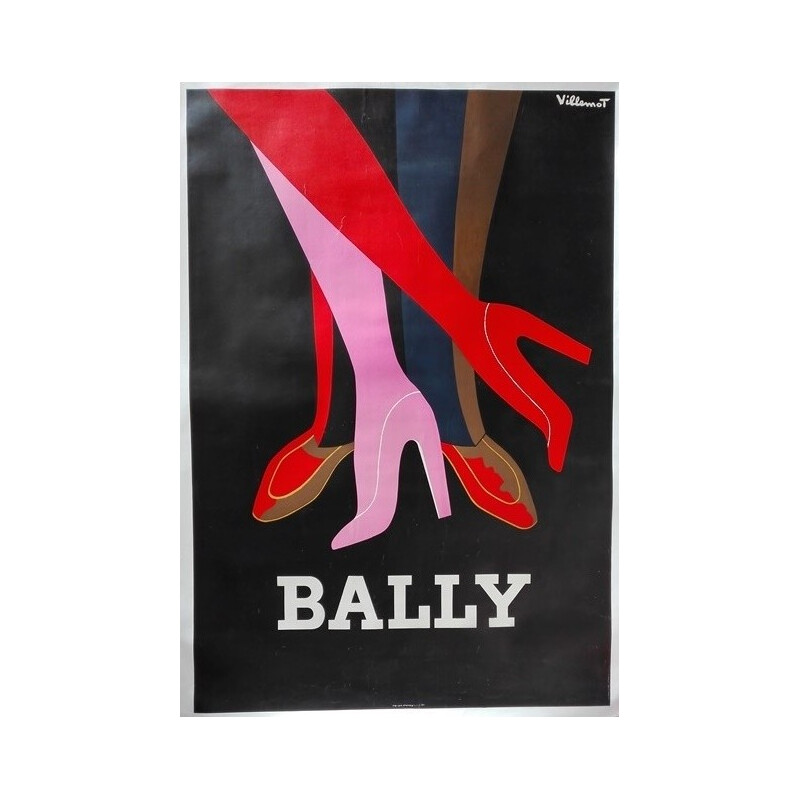 Ancienne affiche publicitaire vintage "Bally chaussures", 1979