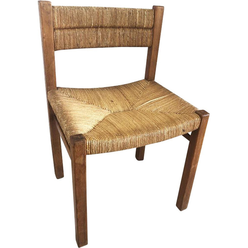 Cadeira de palha Vintage de Pierre Gautier-Delaye para Meubles Weekend, 1950