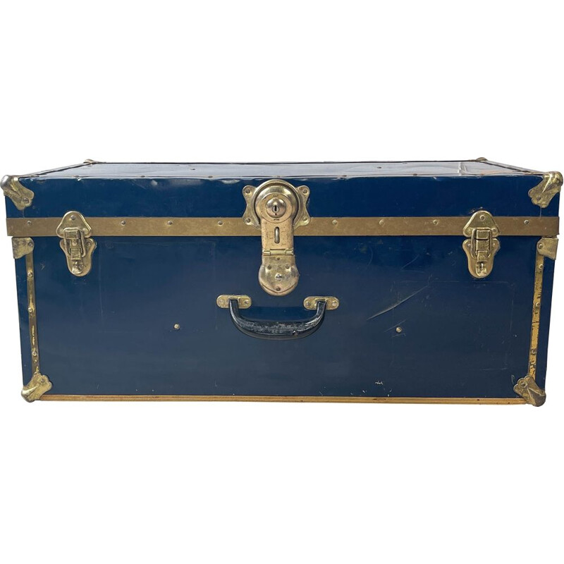 Vintage metal travel trunk "Union Trunck & Baggage", 1930
