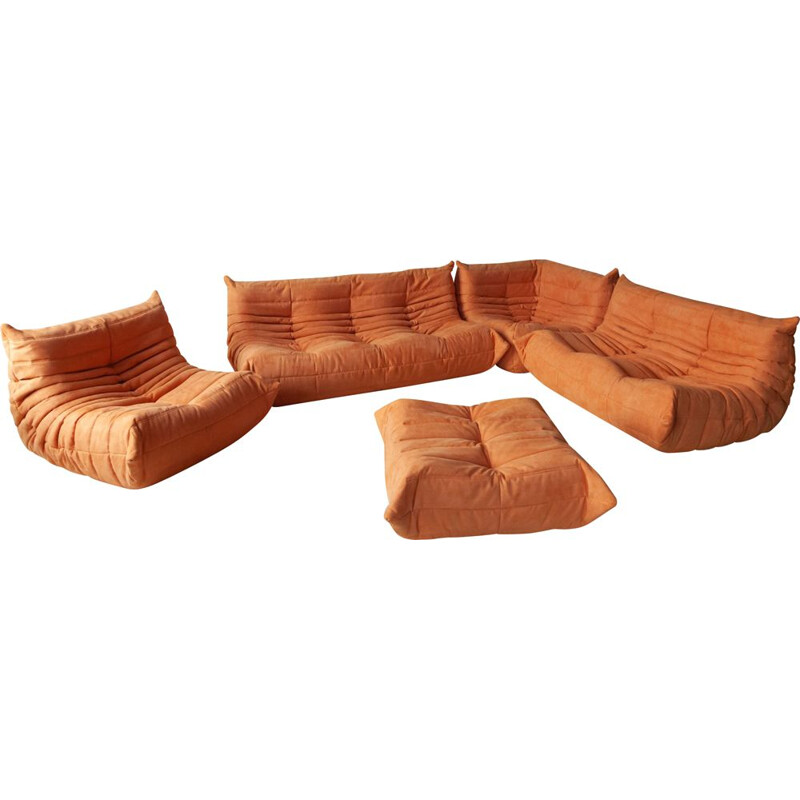 Togo in orange vintage leather - Michel Ducaroy Ligne Roset I Aera-lab  Design Furniture — Aéra-lab. I Fine selection of vintage design furniture  by Aèra-lab Belgium.