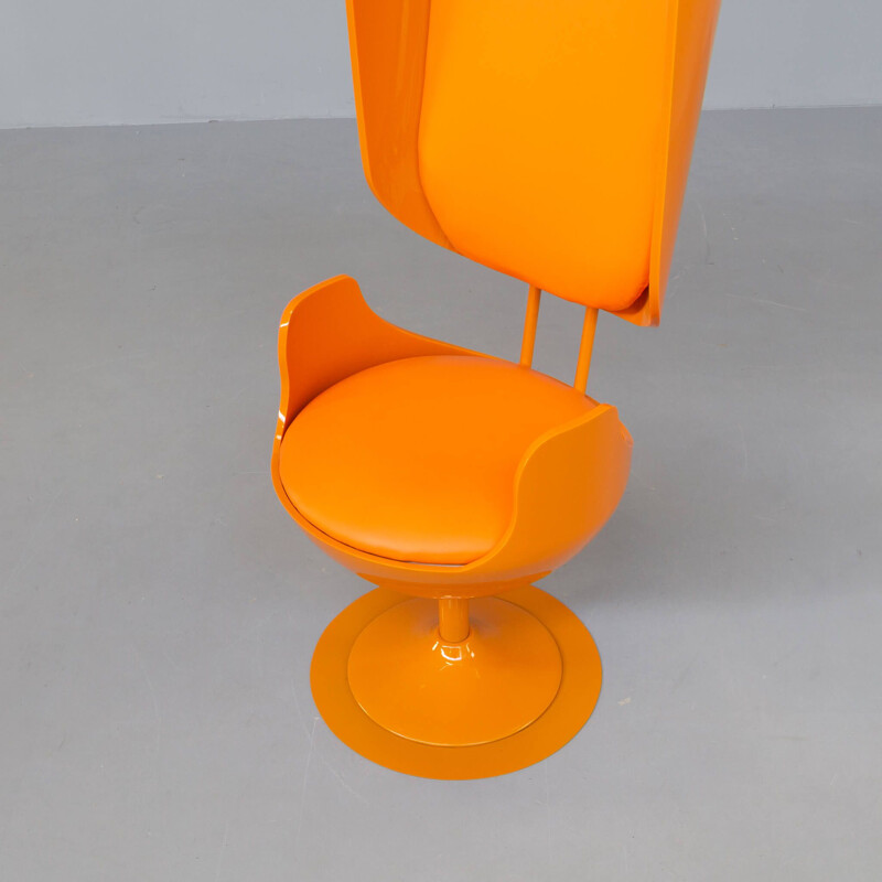 Poltrona giratória Vintage "cientificamente" laranja por Merel Bekking