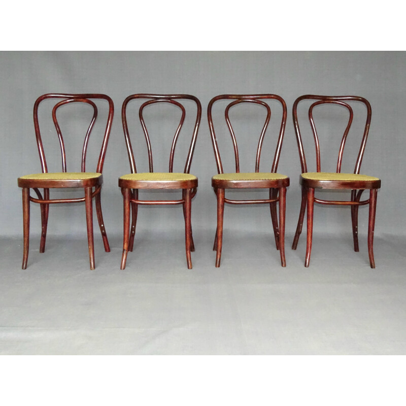 Lot de 4 chaises bistrot vintage par Sautto et Liberale, 1950