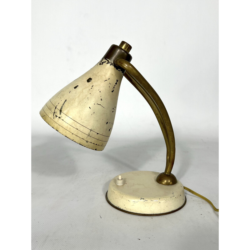 Lampada da tavolo vintage in ottone laccato di Arredoluce, Italia 1950