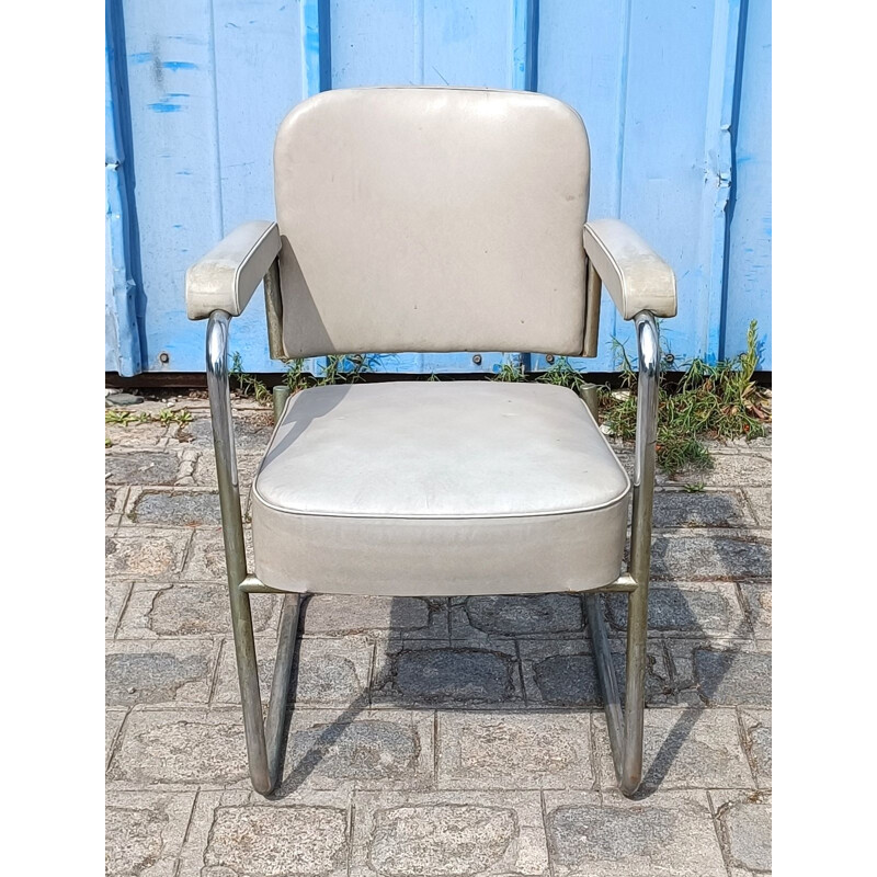 Roneo vintage industriële fauteuil van Pullman