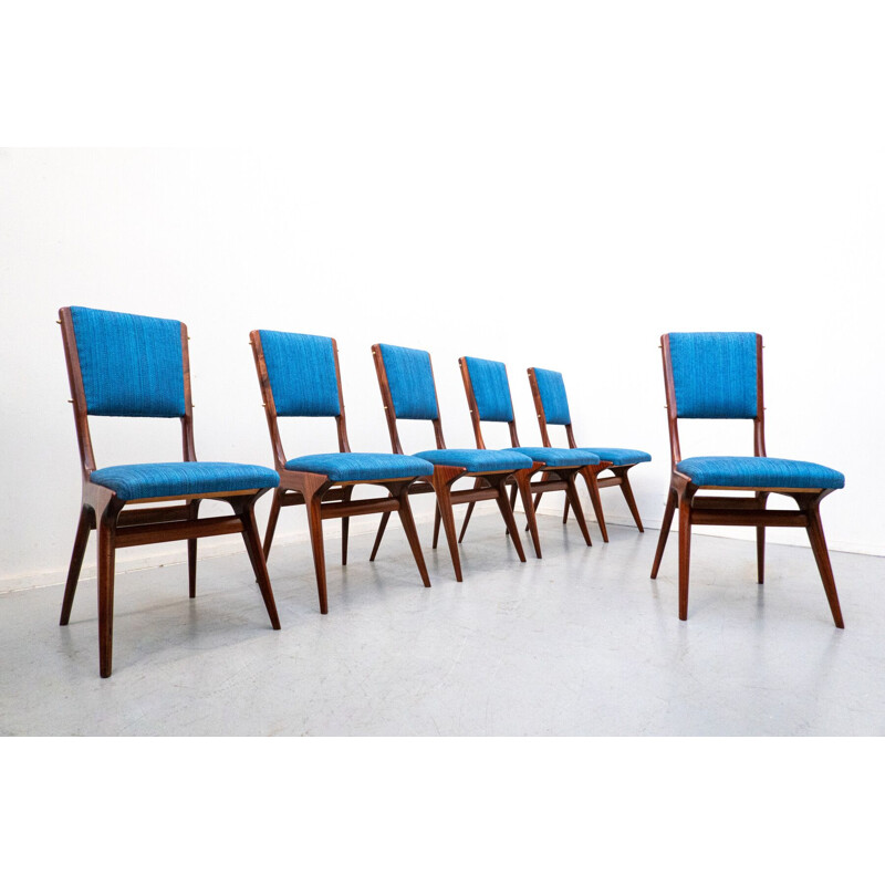 Set di 6 sedie vintage 634 blu di Carlo de Carli per Cassina, Italia 1950