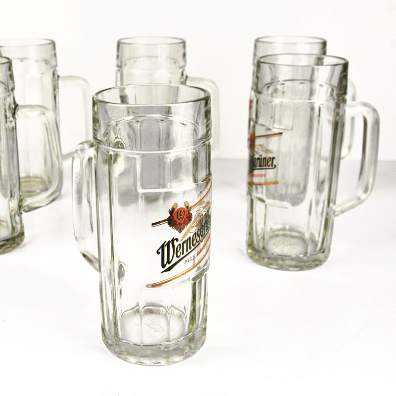 Set of 6 vintage beer mugs by Rastal Wernesgruner Pils, Germany 1990