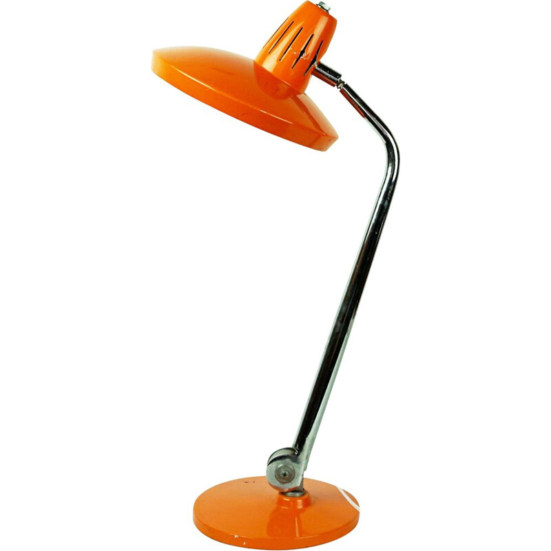 Lampe de table réglable vintage orange par Fase, Espagne 1960