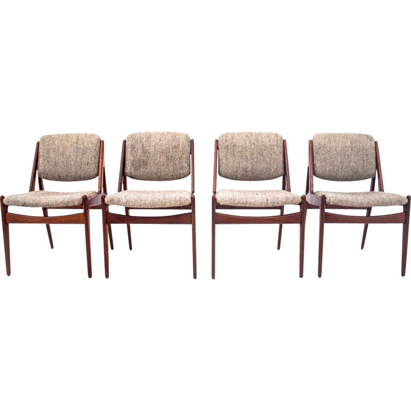 Set of 4 vintage "Ella" chairs by Arne Vodder for Vamo Mobelfabrik, Denmark  1960