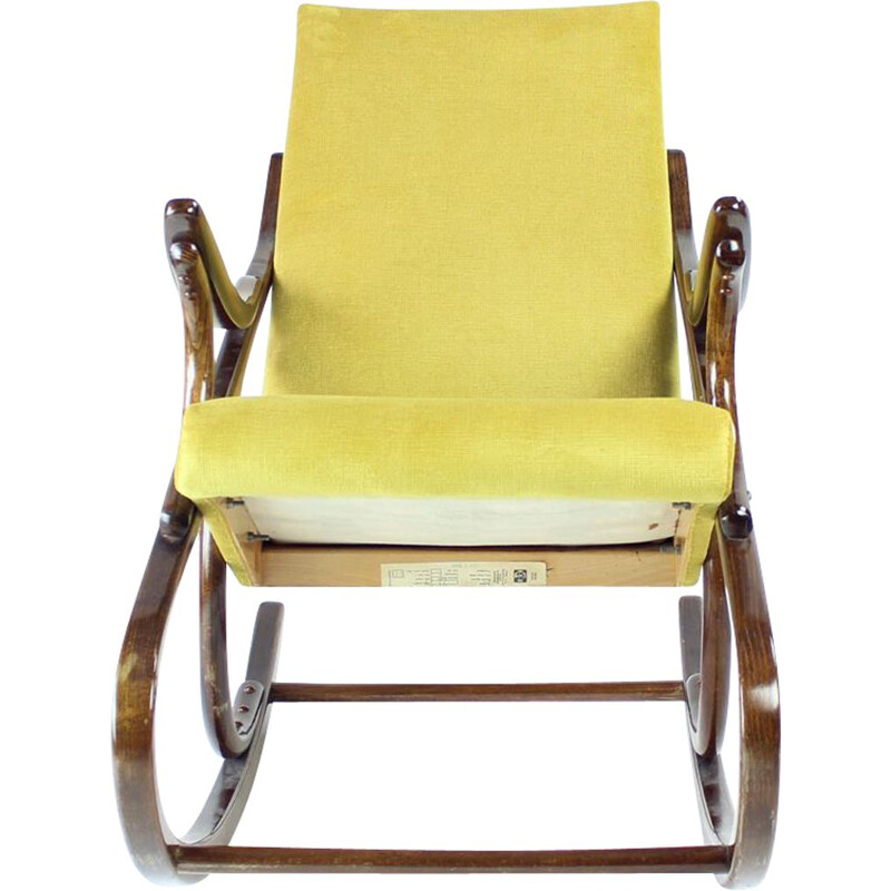 Cadeira de baloiço Vintage bentwood por Ton, checa 1960