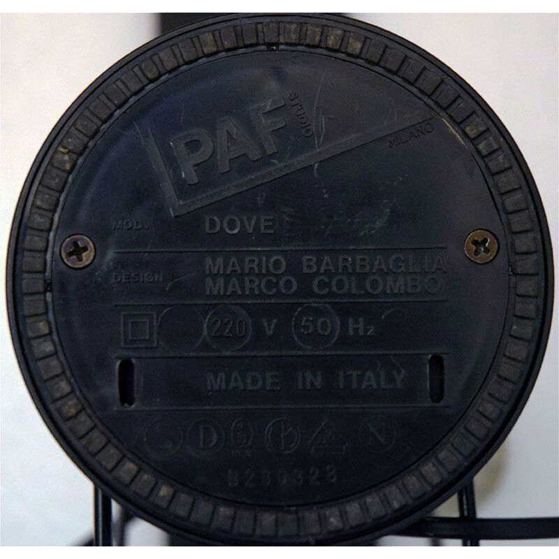 Lampada da studio Paf vintage Dove di Mario Barbaglia e Marco Colombo, 1980