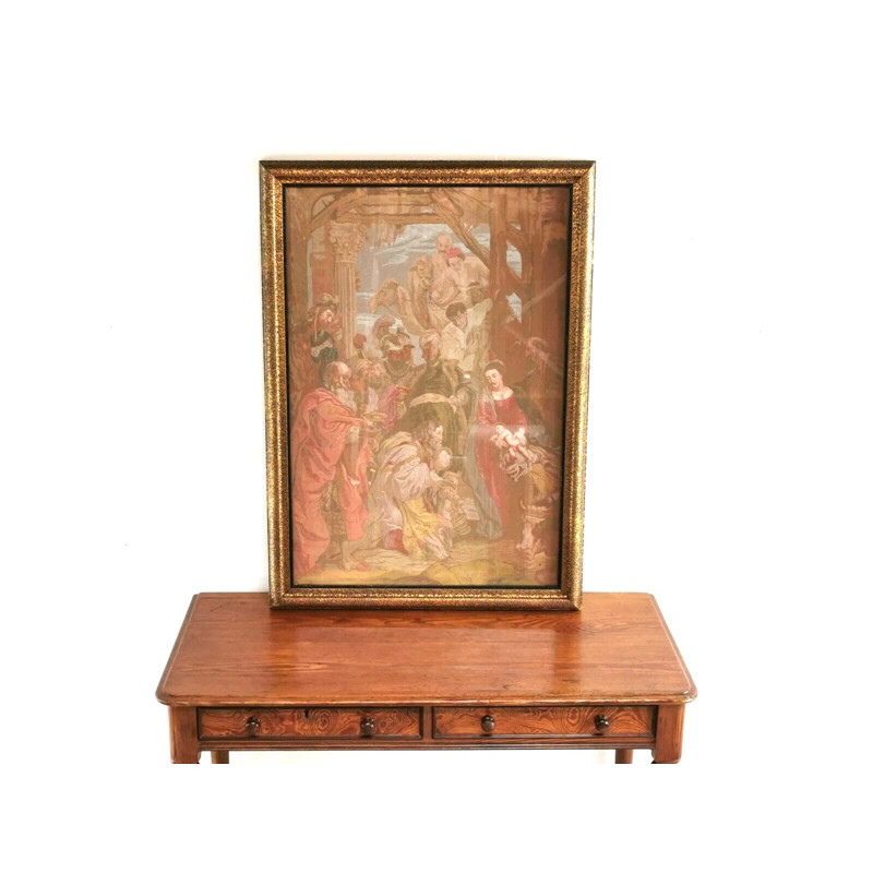 Cornice d'epoca per arazzo "Adorazione dei Magi" in legno di Peter Paul  Rubens, inglese