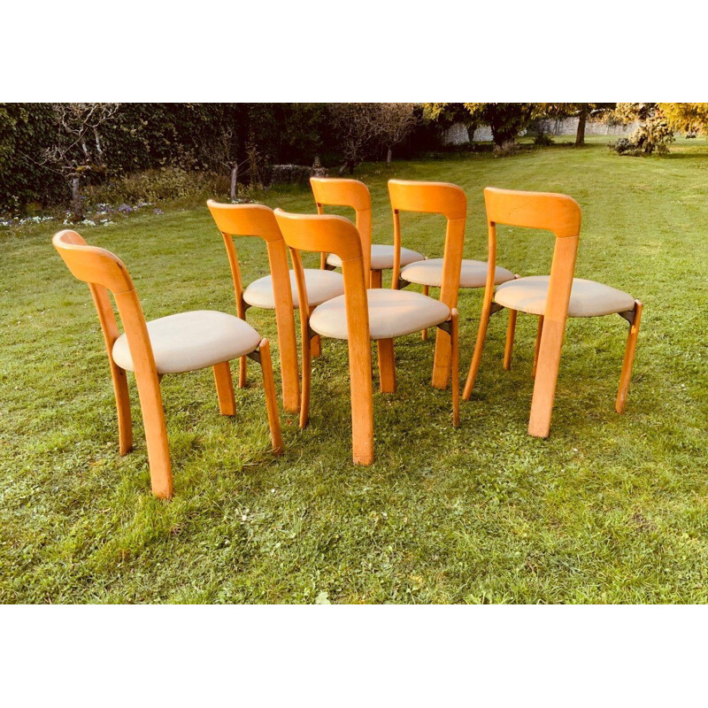 Set di 6 sedie vintage in legno e imitazione, 1960