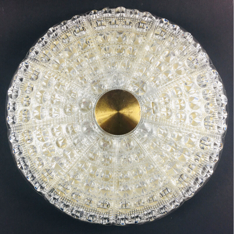 Scandinavian mid-century glass ceiling lamp by Carl Fagerlund for Orrefors,  Sweden 1960s