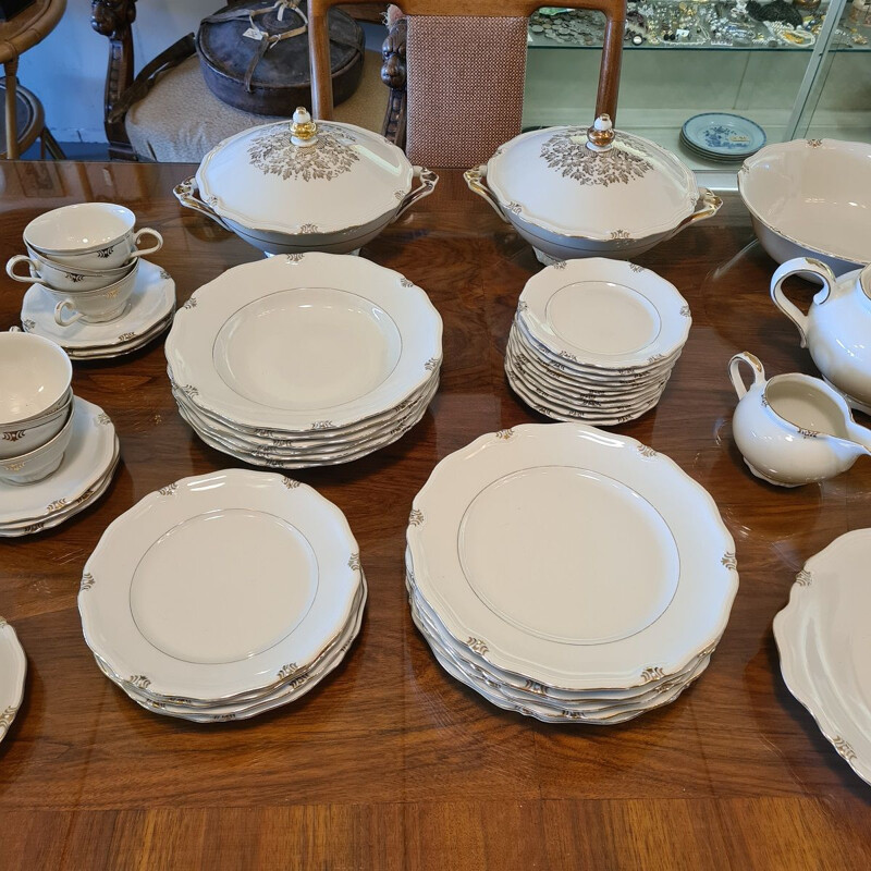 Ensemble de 45 pièces de vaisselle vintage en porcelaine par Bavaria  Windsor Elite, 1950