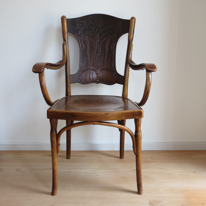 Chaise vintage en bois courbé par Jacob et Joseph Kohn pour Thonet, 1900