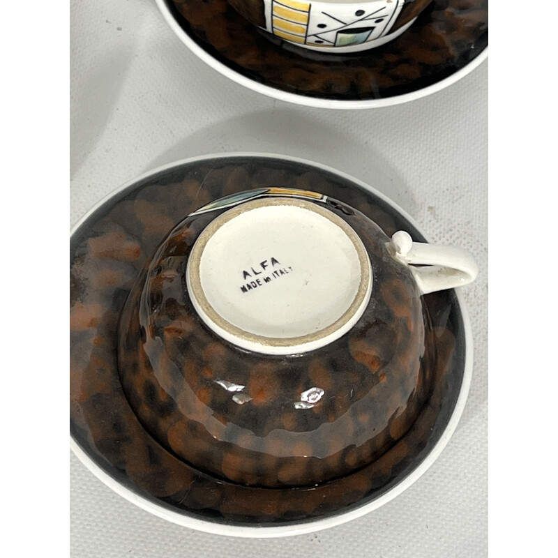 Set di teiere in ceramica vintage di Alfa Ceramiche, Italia 1950