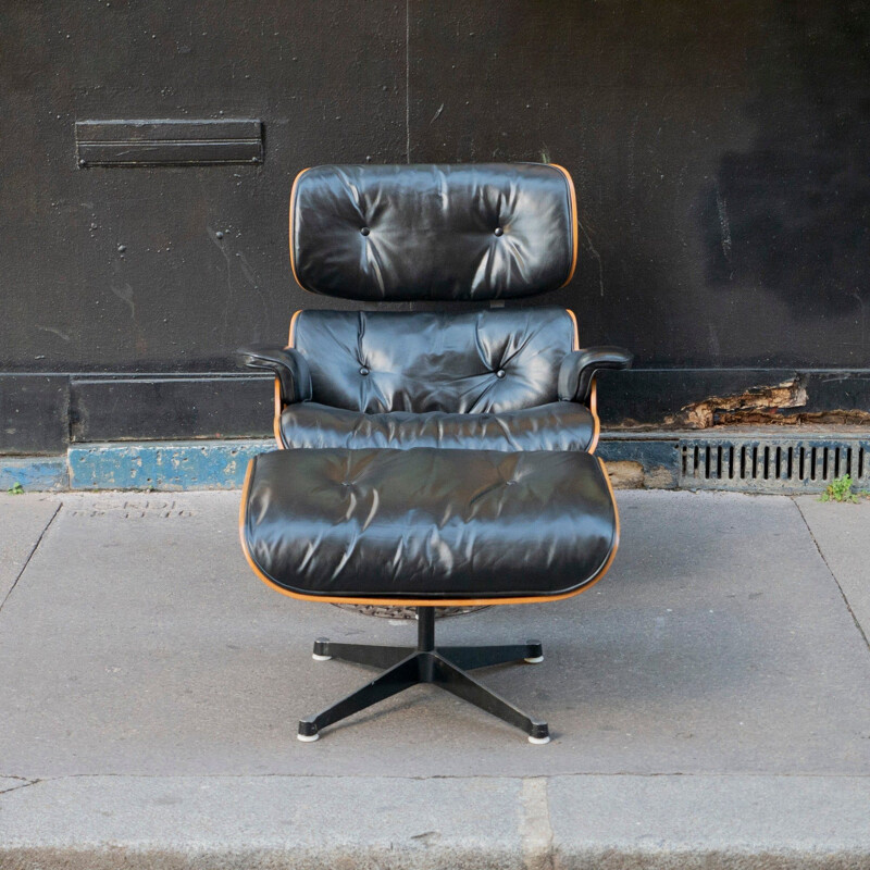 Schijn Intentie werkelijk Vintage "Chair Noir" lounge stoel met voetenbankje van Charles