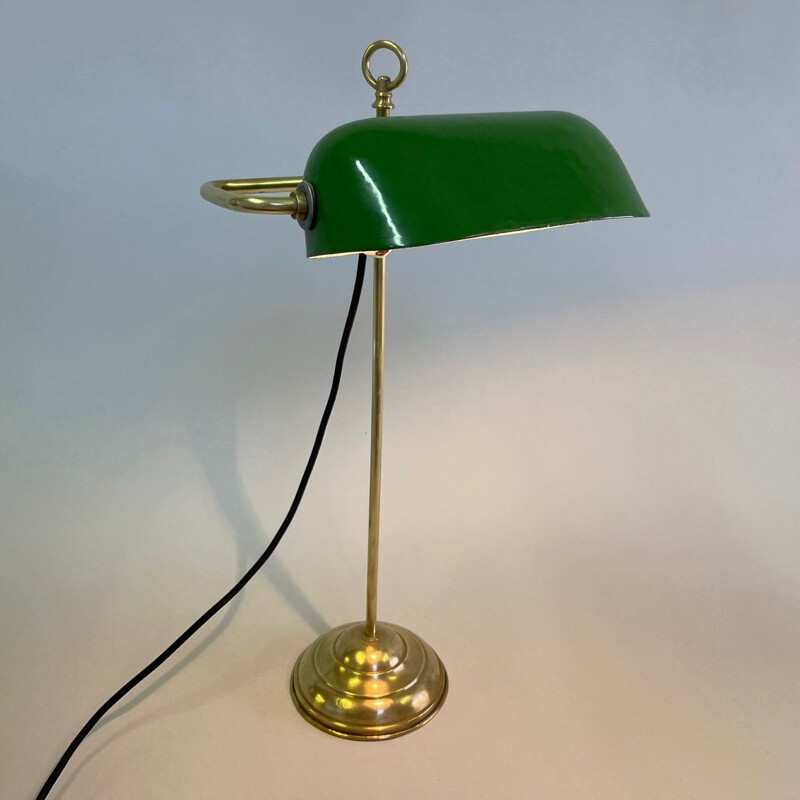 Art Deco vintage adjustable brass table lamp