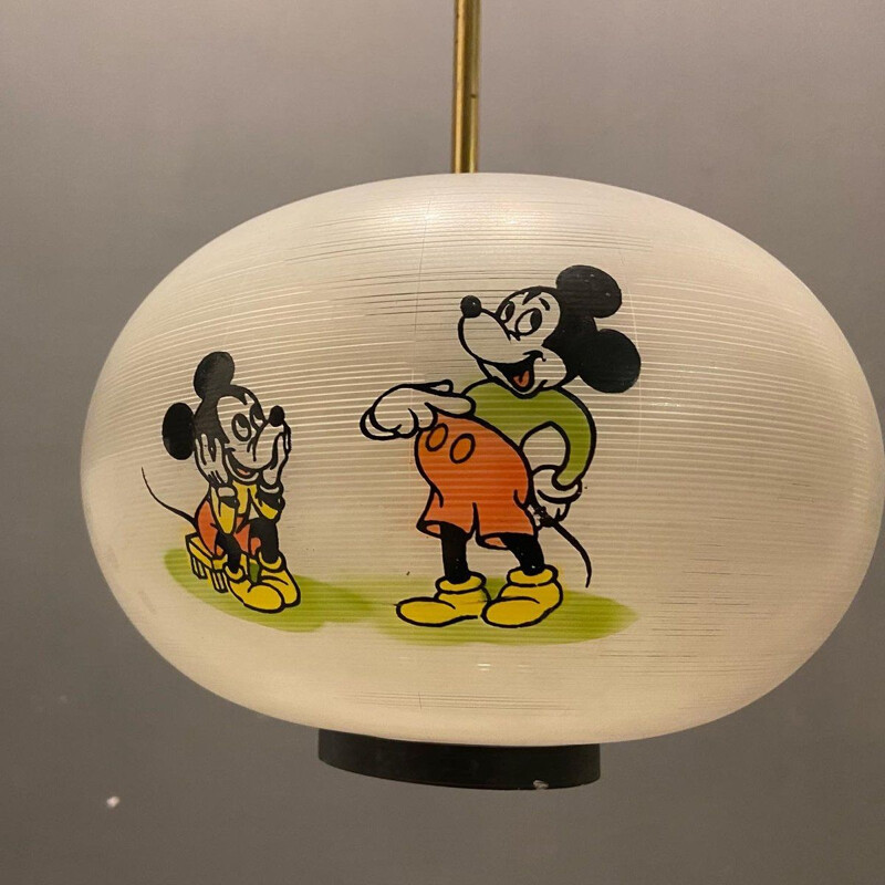 Vintage-Hängeleuchte mit Walt Disney Mickey Mouse von Doria Leuchten, 1950