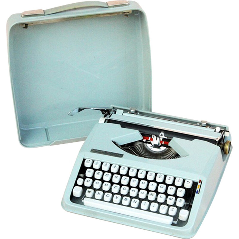 Machine à écrire Hermes "Baby" bleue - 1970
