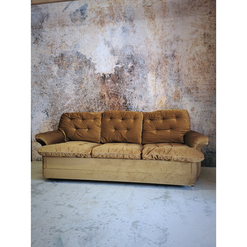 Vintage corduroy sofa by Roche Bobois