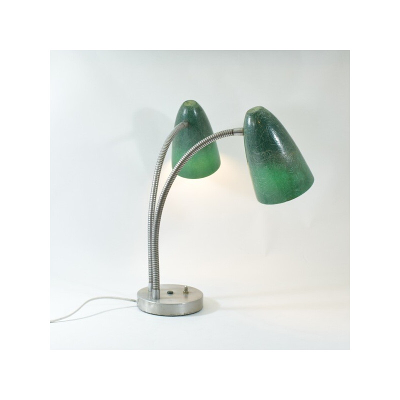 American vintage lamp with double fiberglass shade, 1940-1950