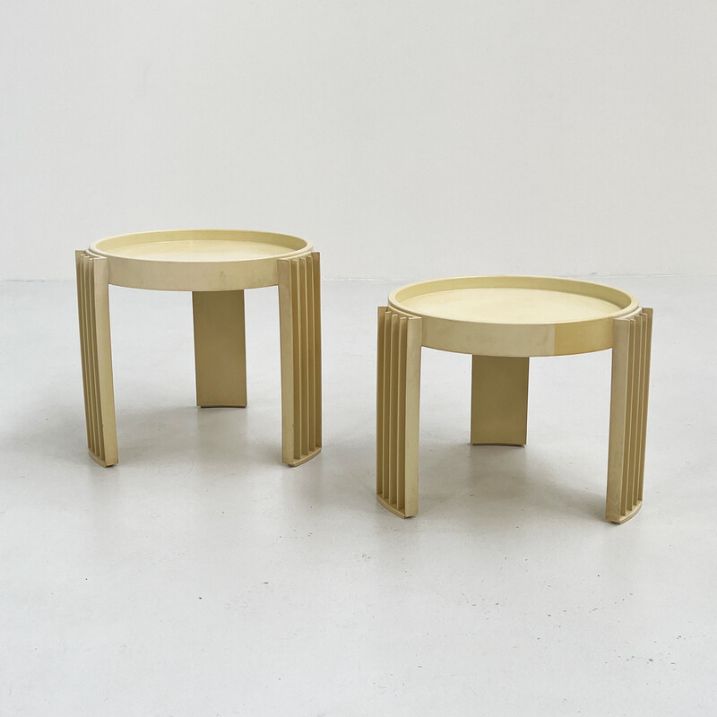Vintage Marema stacking nesting tables by Gianfranco Frattini for Cassina,  1960s