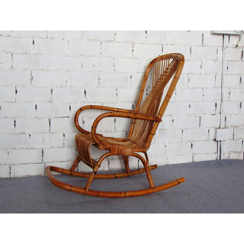 Verwachting Betreffende tot nu Vintage bamboe schommelstoel