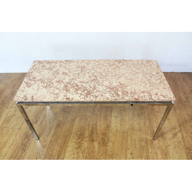 Table basse vintage en marbre rose, 1960-1970