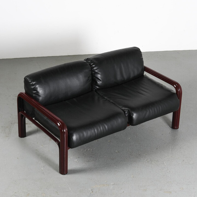 54A vintage leather sofa by Gae Aulenti for Knoll, 1975
