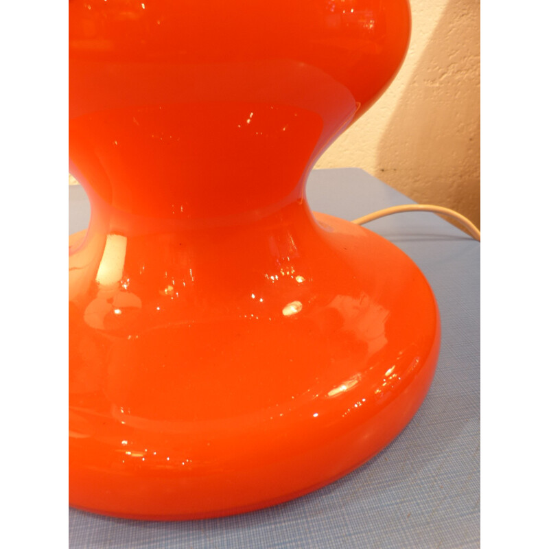 Orange opaline table lamp - 1970s