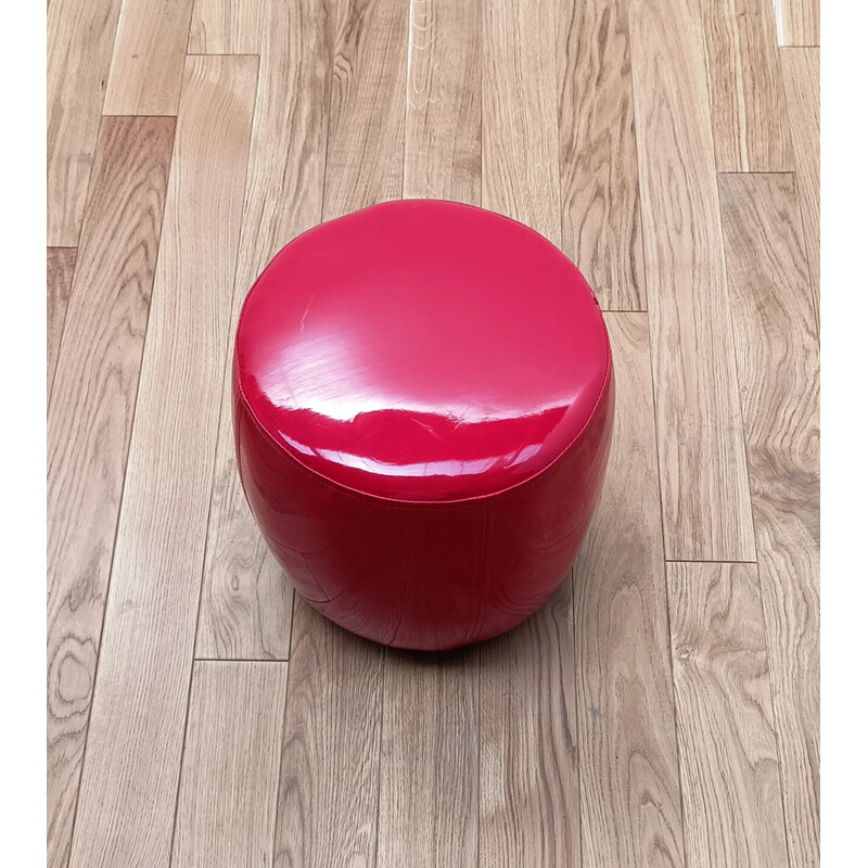 Pouf vintage Glossy rouge
