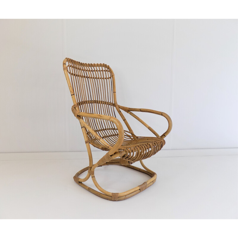 Vintage-Sessel aus Bambus und Rattan