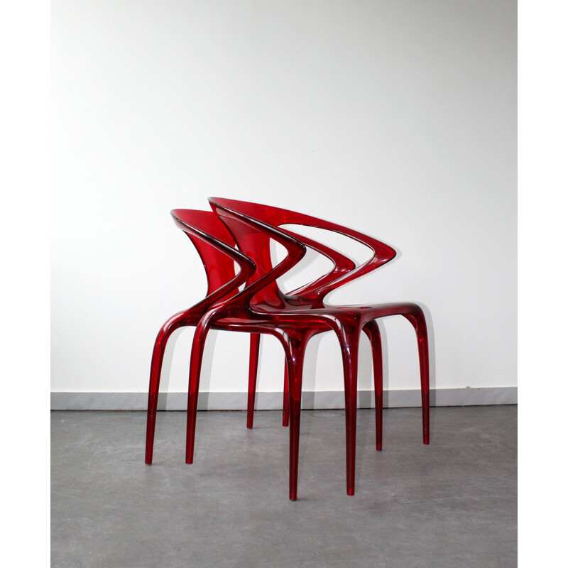Paire de chaises vintage Ava en polyamide par Song Wen Zhong pour Roche  Bobois