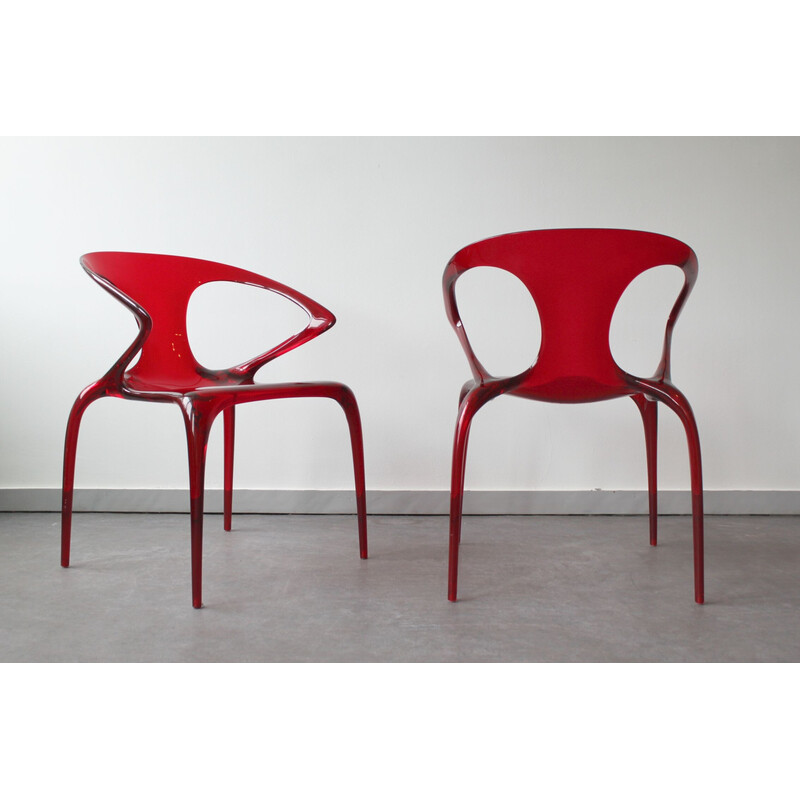 Paire de chaises vintage Ava en polyamide par Song Wen Zhong pour Roche  Bobois